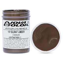 Nova Color Artists’ Acrylic Polymer Paint -  Burnt Umber, 118 ml Jar