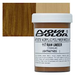 Nova Color Artists’ Acrylic Polymer Paint - Raw Umber, 118 ml Jar and swatch