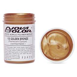 Nova Color Artists’ Acrylic Polymer Paint - Golden Bronze Pearl, 118 ml Jar