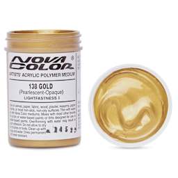Nova Color Artists’ Acrylic Polymer Paint - Gold Pearl, 118 ml Jar