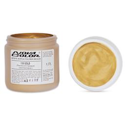 Nova Color Artists’ Acrylic Polymer Paint - Gold Pearl, 473 ml Jar