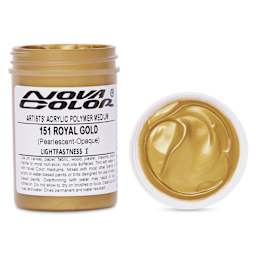 Nova Color Artists’ Acrylic Polymer Paint - Royal Gold Pearl, 118 ml Jar