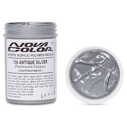 Nova Color Artists’ Acrylic Polymer Paint - Antique Silver, 118 ml Jar