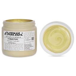 Nova Color Artists’ Acrylic Polymer Paint - Brass Pearl, 473 ml Jar