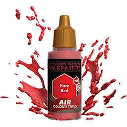 The Army Painter Warpaints Air Acrylic Airbrush Paint - Pure Red, 18 ml bottle in a splash of paint