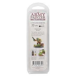 Back of the package for The Army Painter Battlefields Scenery Grass Tufts - Lowland Shrub Tuft
