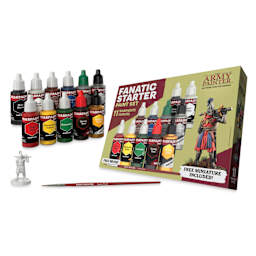 The Army Painter Warpaint Fanatics Acrylic Paints - Set of 11, Starter Set, 18 ml Bottles packaging and contents