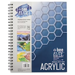 Bee Elite Spiralbound Acrylic Pad - 9" x 12", 140 lb, 24 Sheets, front cover