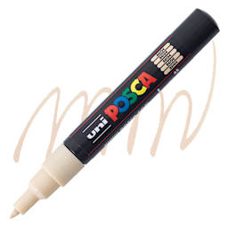 Posca Paint Marker - Beige, X-Fine, Bullet Tip, 0.7 mm - marker and swatch
