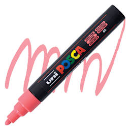 Posca Paint Marker - Coral Pink, Bullet Tip, 2.5 mm - marker and swatch