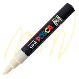 Posca Paint Marker - Ivory, X-Fine, Bullet Tip, 0.7 mm - marker and swatch
