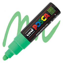 Posca Paint Marker - Light Green, Broad Bullet Tip, 4.5 mm - 5.5 mm - marker and swatch