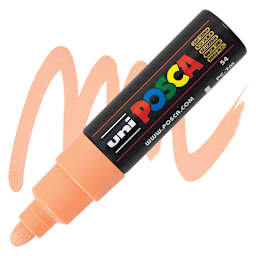Posca Paint Marker - Light Orange, Broad Bullet Tip, 4.5 mm - 5.5 mm - marker and swatch