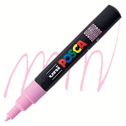 Posca Paint Marker - Light Pink, X-Fine, Bullet Tip, 0.7 mm - marker and swatch