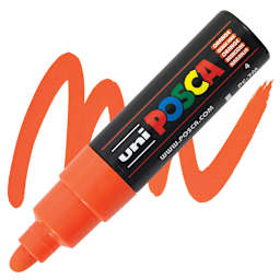 Posca Paint Marker - Orange, Broad Bullet Tip, 7 mm - marker and swatch