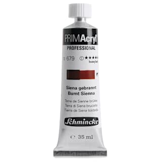 Schmincke Primacryl Professional Acrylic Paint - Burnt Sienna, 35 ml Tube