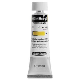 Schmincke Primacryl Professional Acrylic Paint - Cadmium Yellow Medium, 60 ml Tube