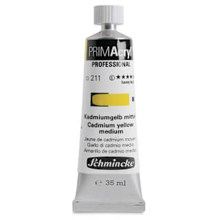 Schmincke Primacryl Professional Acrylic Paint - Cadmium Yellow Medium, 35 ml Tube