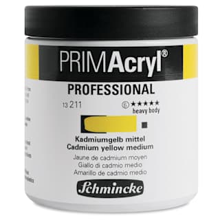 Schmincke Primacryl Professional Acrylic Paint - Cadmium Yellow Medium, 237 ml Tube