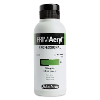 Schmincke Primacryl Professional Fluid Acrylic - Olive Green, 250 ml bottle