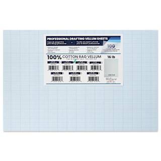 Pacific Arc Gridded Drafting Vellum Pack - 8 x 8 Grid, 11" x 17". Pkg of 100