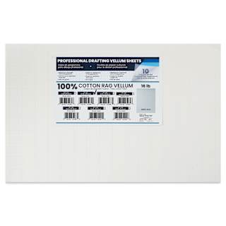 Pacific Arc Gridded Drafting Vellum Pack - 4 x 4 Grid, 11" x 17". Pkg of 10