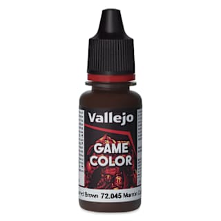Vallejo Game Color Acrylic Paint - Charred Brown, 18 ml