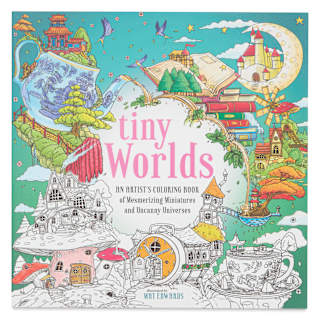 Tiny Worlds Coloring Book - 8-3/4" x 8-3/4", 128 Pages