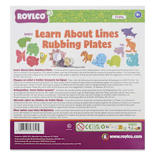 Roylco Rubbing Plates - Learn About Lines, 8" x 8-1/2", Set of 12