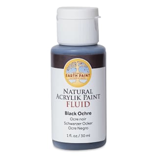 Natural Earth Paint Natural Fluid Acrylik Paint - Black Ochre, 30 ml