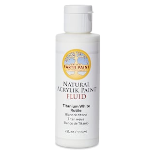 Natural Earth Paint Natural Fluid Acrylik Paint - Titanium White Rutile, 118 ml