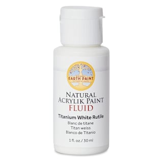Natural Earth Paint Natural Fluid Acrylik Paint - Titanium White Rutile, 30 ml