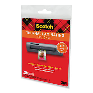 Scotch Thermal Laminating Pouches - 3-1/2" x 5", Pkg of 20
