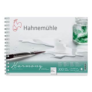 Hahnemühle Harmony Wirebound Watercolor Pad - 8.3" x 11.7", Hot Press, 12 Sheets, 140 lb
