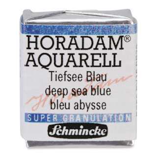 Schmincke Horadam Aquarell Watercolor - Deep Sea Blue, Supergranulation, Half Pan