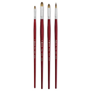 Escoda Opera Takatsu Synthetic Brushes - Series 8955 Assorted, Set of 4. Long Handle
