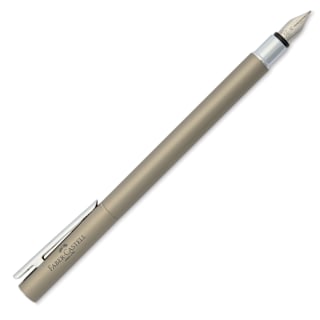 Faber-Castell Neo Slim Fountain Pen - Stainless Steel Matte, Broad Tip
