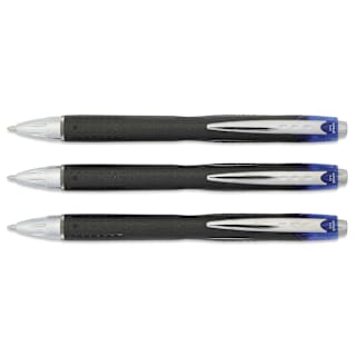 Uni-Ball Jetstream RT Retractable Ballpoint Pens - Blue, 1.0 mm, Set of 3