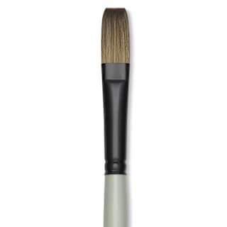Silver Brush Black Pearl Synthetic Brush - Series 6401, Flat, Size 8, Long Handle