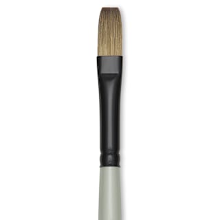 Silver Brush Black Pearl Synthetic Brush - Series 6401, Flat, Size 4, Long Handle
