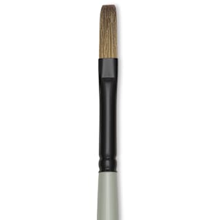 Silver Brush Black Pearl Synthetic Brush - Series 6401, Flat, Size 2, Long Handle