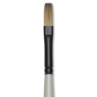 Silver Brush Black Pearl Synthetic Brush - Series 6401, Flat, Size 3, Long Handle