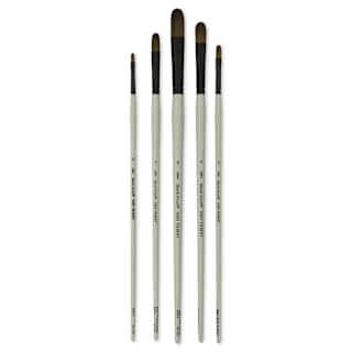 Silver Brush Black Pearl Synthetic Brushes - Series BP-6408, Stroke, Portrait and Figure Painting, Set of 5
