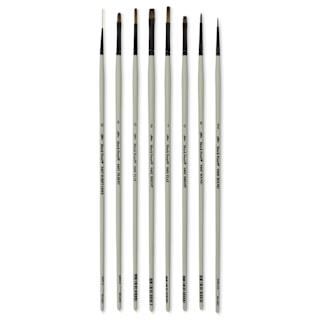 Silver Brush Black Pearl Synthetic Brushes - Series BP-6407, Variety Detail Painting, Set of 8