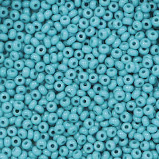 John Bead Czech Glass Seed Beads - Turquoise Blue, Opaque, 10/0, 22 g Vial