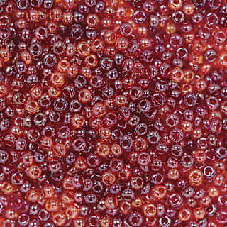 John Bead Czech Glass Seed Beads - Red, Luster Mix, 10/0, 22 g Vial