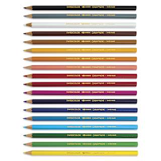 Caran d'Ache Swisscolor Aquarelle Colored Pencils - Assorted Colors, Set of 18 with Poster