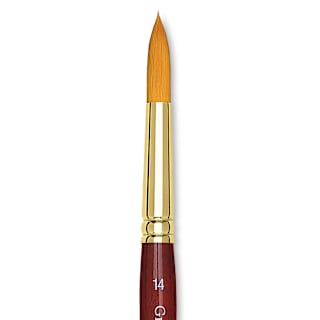 Grumbacher Goldenedge Brush - Round, Short Handle, Size 14