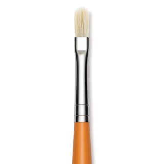 Isabey Chungking Interlocking Bristle Brush - Filbert, Long Handle, Size 2