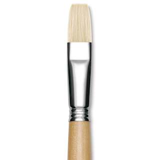 Escoda Clasico Chungking White Bristle Brush - Flat, Long Handle, Size 18